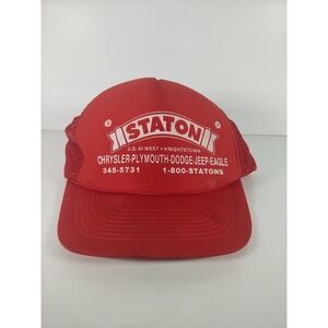 Chrysler Dodge Plymouth Orange Trucker Cap Hat Adjustable STATON Knightstown